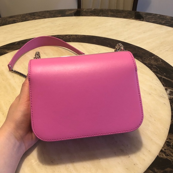 ✨SOLD✨Auth BALENCIAGA Calf Leather Baby Pink Mini Square Crossbody Bag - Picture 6 of 12